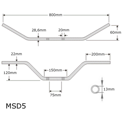M-Style MSD5 řídítka 28,6mm