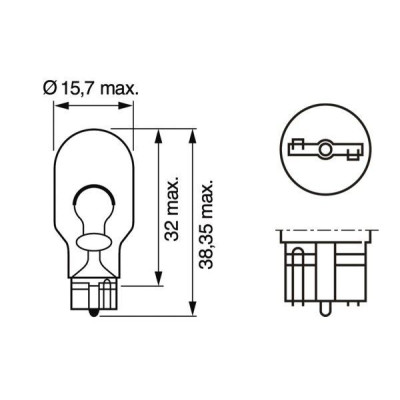 Žárovka blikače W16W (12V, 16W, W2,1x9,5d) - Bosch 1 987 302 821
