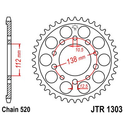 Řetězová rozeta JT JTR 1303-43 43 zubů, 520
