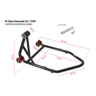 M-Style D21 zadní stojan pro letmé uložení kola Kawasaki Ninja H2 / H2R 2015 - 2023