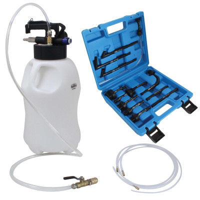Pneumatická plnička a odsávačka oleje automatických převodovek, s adaptéry, 10 l - SATRA