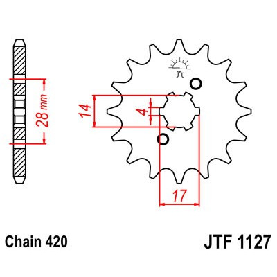 Řetězové kolečko JT JTF 1127-15 15 zubů, 420