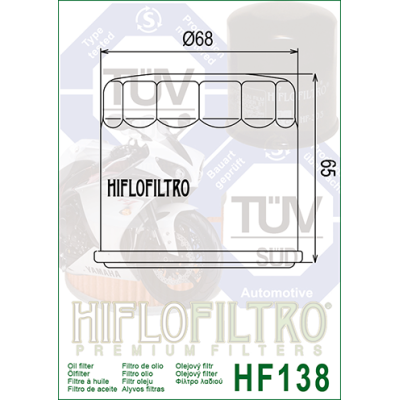 Olejový filtr HIFLOFILTRO HF138C chrom