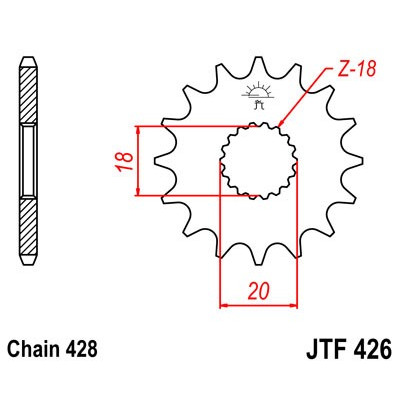 Řetězové kolečko JT JTF 426-15 15 zubů, 428