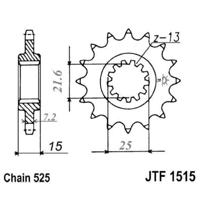 Řetězové kolečko JT JTF 1515-15 15 zubů, 525