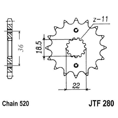Řetězové kolečko JT JTF 280-13 13 zubů, 520
