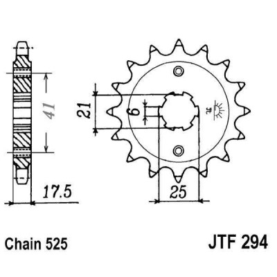 Řetězové kolečko JT JTF 294-15 15 zubů, 525