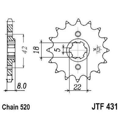 Řetězové kolečko JT JTF 435-15 15 zubů, 530