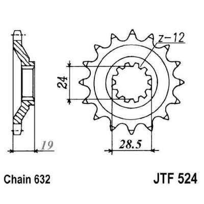 Řetězové kolečko JT JTF 524-15 15 zubů, 632