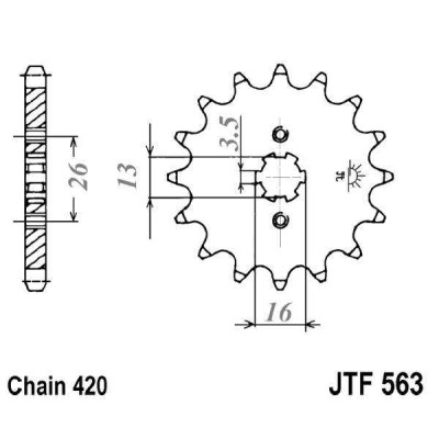 Řetězové kolečko JT JTF 563-12 12 zubů, 420