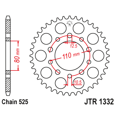 Řetězová rozeta JT JTR 1332-36 36 zubů, 525