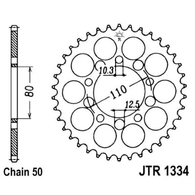 Řetězová rozeta JT JTR 1334-43 43 zubů, 530