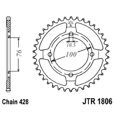 Řetězová rozeta JT JTR 1806-56 56 zubů, 428