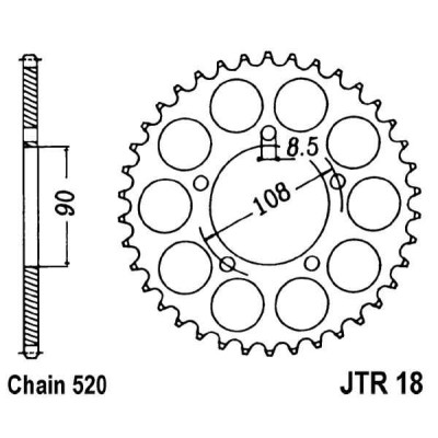 Řetězová rozeta JT JTR 18-43 43 zubů, 520
