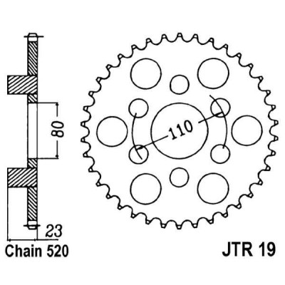 Řetězová rozeta JT JTR 19-36 36 zubů, 520