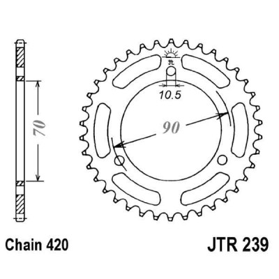 Řetězová rozeta JT JTR 239-38 38 zubů, 420