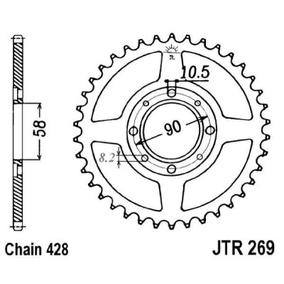 Řetězová rozeta JT JTR 269-35 35 zubů, 428