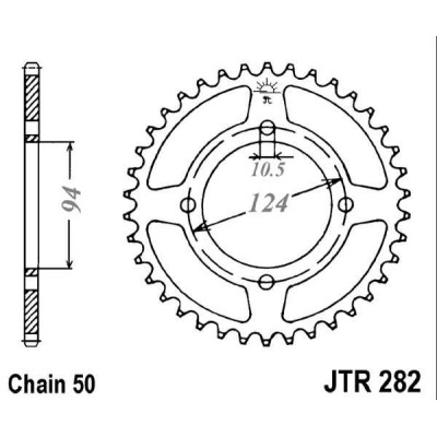 Řetězová rozeta JT JTR 282-37 37 zubů, 530
