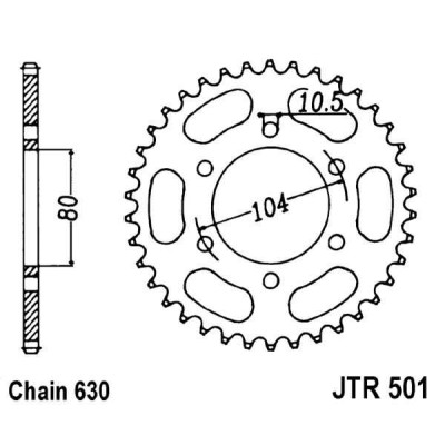 Řetězová rozeta JT JTR 501-32 32 zubů, 630