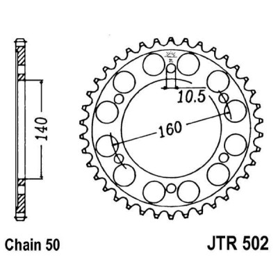 Řetězová rozeta JT JTR 502-47 47 zubů, 530