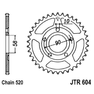 Řetězová rozeta JT JTR 604-35 35 zubů, 520