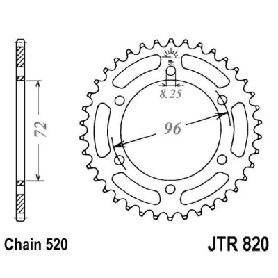 Řetězová rozeta JT JTR 820-42 42 zubů, 520