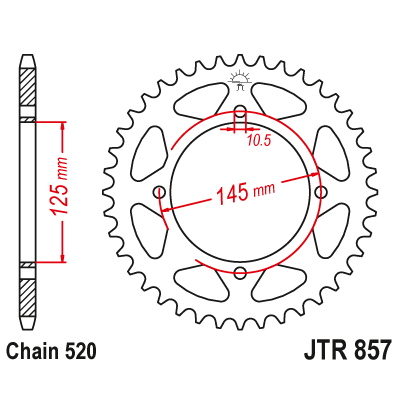 Řetězová rozeta JT JTR 857-40 40 zubů, 520