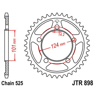 Řetězová rozeta JT JTR 898-41 41 zubů, 525