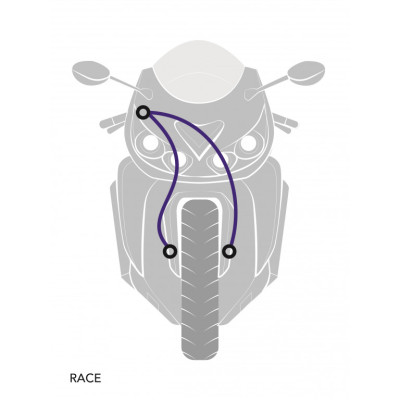 RACE Hadice přední brzdy sada Venhill POWERHOSEPLUS YAM-10021FS (2 hadice v sadě) Průhledné hadice, nerezové koncovky