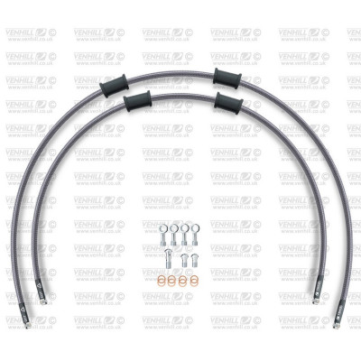 STANDARD Hadice přední brzdy sada Venhill POWERHOSEPLUS YAM-9002FS (2 hadice v sadě) Průhledné hadice, nerezové koncovky