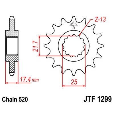 Řetězové kolečko JT JTF 1299-14 14 zubů, 520