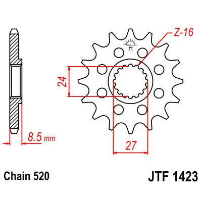 Řetězové kolečko JT JTF 1423-16 16 zubů, 520