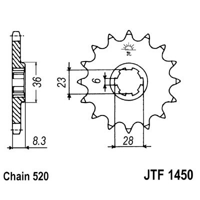 Řetězové kolečko JT JTF 1450-13 13 zubů, 520