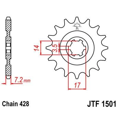 Řetězové kolečko JT JTF 1501-13 13 zubů, 428