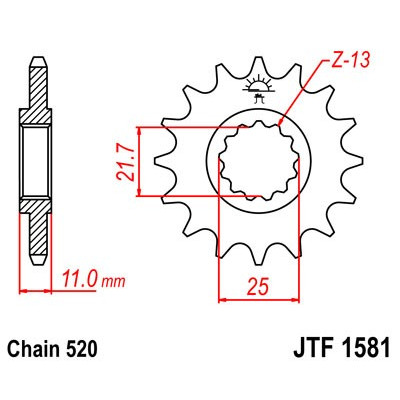 Řetězové kolečko JT JTF 1581-14 14 zubů, 520