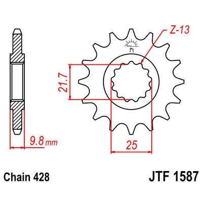 Řetězové kolečko JT JTF 1587-19 19 zubů, 428
