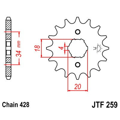 Řetězové kolečko JT JTF 259-12 12 zubů, 428
