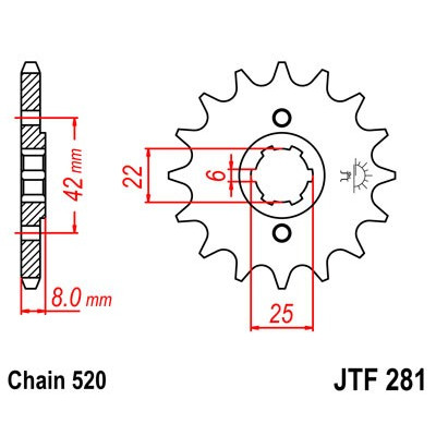 Řetězové kolečko JT JTF 281-13 13 zubů, 520