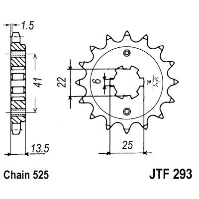 Řetězové kolečko JT JTF 293-14 14 zubů, 525