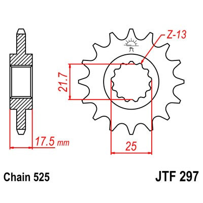 Řetězové kolečko JT JTF 297-14 14 zubů, 525