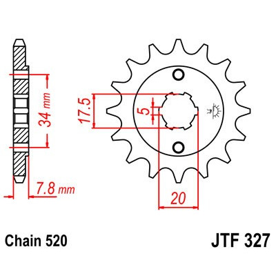 Řetězové kolečko JT JTF 327-15 15 zubů, 520