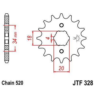 Řetězové kolečko JT JTF 328-12 12 zubů, 520