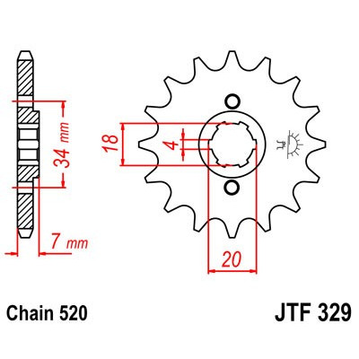 Řetězové kolečko JT JTF 329-12 12 zubů, 520