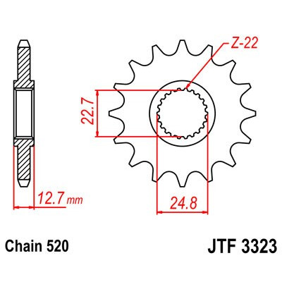 Řetězové kolečko JT JTF 3323-24 24 zubů, 520