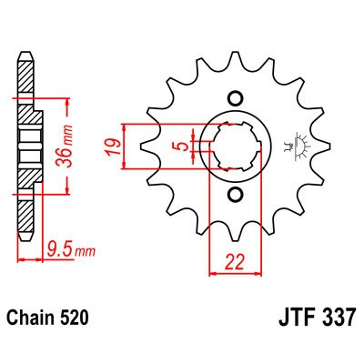 Řetězové kolečko JT JTF 337-12 12 zubů, 520