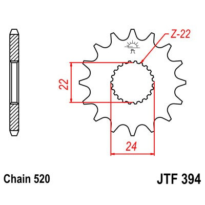 Řetězové kolečko JT JTF 394-11 11 zubů, 520