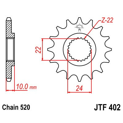 Řetězové kolečko JT JTF 402-13 13 zubů, 520