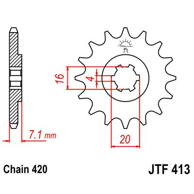 Řetězové kolečko JT JTF 413-11 11 zubů, 420