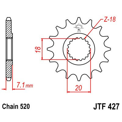 Řetězové kolečko JT JTF 427-11 11 zubů, 520