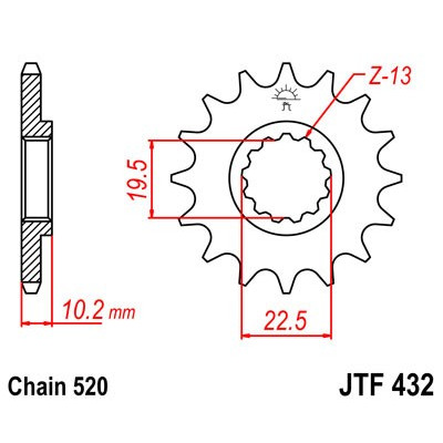 Řetězové kolečko JT JTF 432-11 11 zubů, 520